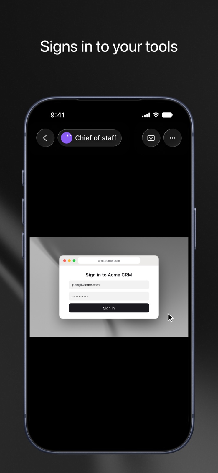 Official Grok Bot example of signing into a business app
